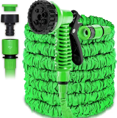 Gartenschlauch Wasserschlauch Flexibel Dehnbarer Wasser Pool Schlauch 7,5m - 75mFarbe:Grün;Länge:15m - 50ft