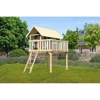 Karibu Stelzenhaus Fidel Terragrau - Spieltürme & Spielanlagen - Fantastisches Stelzenhaus aus 19 mm Wandbrettern mit sicherem Podest und Holzleiter für unbeschwertes Spielvergnügen.