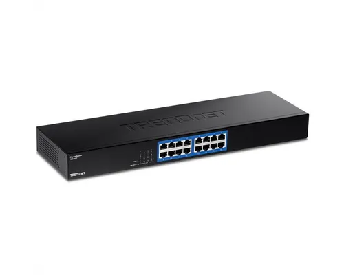 Trendnet TEG-S17 16-Port Gigabit Switch - 16-Port Gigabit Switch für hohe Bandbreitenleistung, 32 Gbit/s Schaltkapazität und Plug-and-Play-Funktion. Ideal für effiziente Netzwerke ohne Staus.