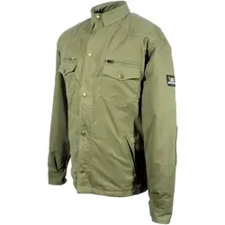 Bores Military Jack Olive Motorrad Hemd, grün, Größe M - Motorradjacke aus Baumwolle mit 100% DuPontTM Kevlar® Innenfutter, bietet hohen Tragekomfort und Belüftungen für heiße Tage.