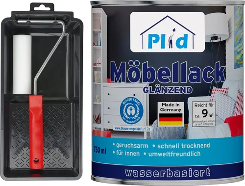 plid Weißlack Premium Möbellack - Schnelltrocknend und vielseitig - Vielseitiger Weißlack für Holz, Metall und Hart-PVC im Innen- und Außenbereich. Ideal für hochwertige Oberflächen mit schnelltrocknender Formel. Einfache Anwendung ohne Grundierung in vielen Fällen.