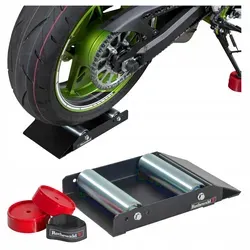 Servicerollen für das Hinterrad einer MOTORRAD-Rampe ROTHEWALD Solid
