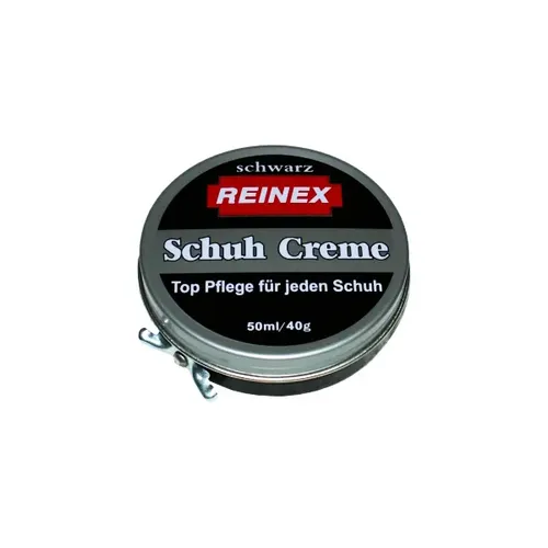 Reinex Schuhcreme schwarz 50 ml - Schuhpolituren, pflegt und schützt alle Schuharten, sorgt für Glanz und Farbauffrischung, in stabiler Metalldose.