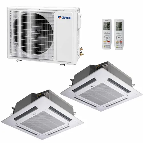 GREE MultiSplit 2 Räum Deckenkassetten 2x3,5kW Klima R32 Aggegat 7,1kW