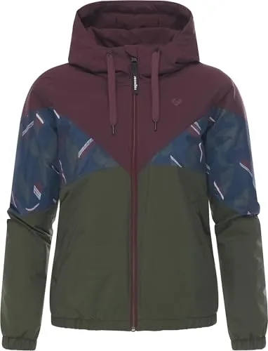 Ragwear Damen Regenjacke wasserdichter gefütterter Windbreaker mit Kapuze Rochele Warm YOUMODO Dark Olive Gr. XL