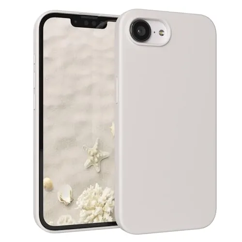 EAZY CASE Premium Silikon Hülle für iPhone 16e - Handyhülle, Stoßfest, Schutzhülle mit Kameraschutz, Kratzfester weicher Mikrofaser-Innenfutter, Slim Liquid Silikon Cover Case Bumper - Taupe Beige