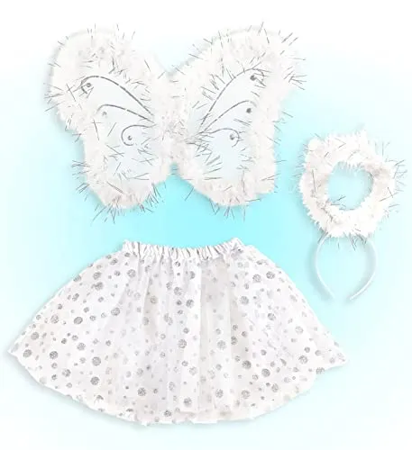 W WIDMANN MILANO Party Fashion - Kinderkostüm Engel, Tutu, Flügel, Heiligenschein, Weihnachten, Karneval, Mottoparty