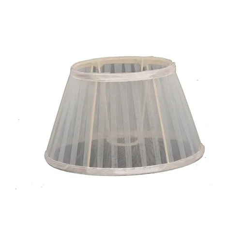 Dirk Davids Leuchten GmbH Lampenschirm Lampenschirm für Tischleuchte in Oval Organza Weiß 25-15-16cm, Hochwertiges Design