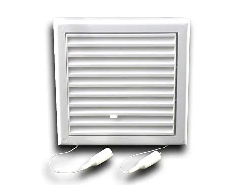 K-TECH-PRO Lüftungsgitter 154x154mm - Abzüge, Gitter & Belüftungen - Insektenschutz, verschließbar und einfach zu steuern mit Zugschnüren oder Hebel.