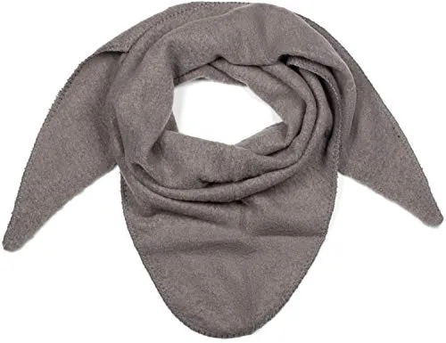 styleBREAKER Damen Großer Strick Dreieck Schal einfarbig meliert | Weiches warmes Winter Dreiecktuch | Strickschal aus Viskose Wolle für kuschlige Looks, Farbe:Grau