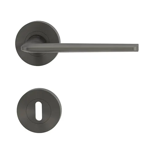 Griffwerk Türdrücker/Türbeschlag - REMOTE - Kaschmirgrau - BB-Rosettengarnitur