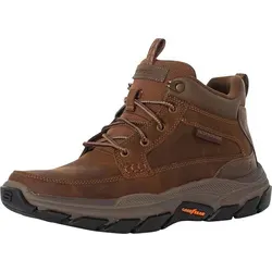 Skechers Respektierte Boswell-Lederstiefel, Braun 42 EU - Stiefeletten mit wasserabweisendem Obermaterial, Memory Foam-Komforteinlegesohle und rutschhemmender Laufsohle für optimalen Halt und Stil bei jedem Wetter.