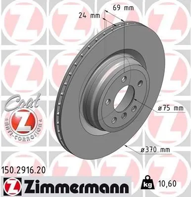 Produktbild Zimmermann Bremsscheibe COAT Z 150.2916.20