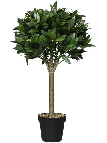 Kunstpflanze Kunststoff LAURUS Organisch - Grün Naturgetreu, VIVANNO, Höhe 90 cm, 50x90 cm
