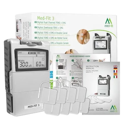 Med-Fit 3 TENS Gerät & EMS Muskelstimulator – 2 Kanal Elektrotherapie