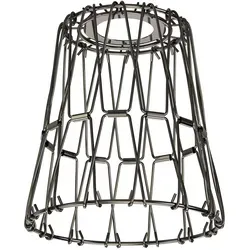 ledscom.de Käfig-Lampenschirm, chrom-schwarz, 135mm Ø