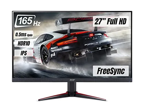 Acer Nitro VG270S Gaming Monitor 27 Zoll - Monitore: Full HD Gaming Monitor mit 165Hz Bildwiederholfrequenz und 2ms Reaktionszeit für flüssiges Gameplay und HDR 10 für lebensechte Bilder.