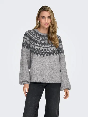 ONLY Strickpullover ONLREYKJA LS O-NECK KNT mit Wolle und Stretchanteil