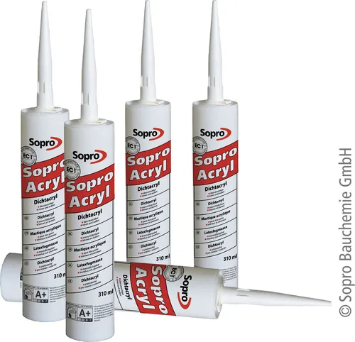 Sopro Dichtacryl Dichtstoff weiss 310ml anstrichverträglich für Anschluss- und Bewegungsfugen