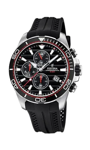 Festina Herren Uhr Analog mit Schwarzem Kautschukarmband von Festina