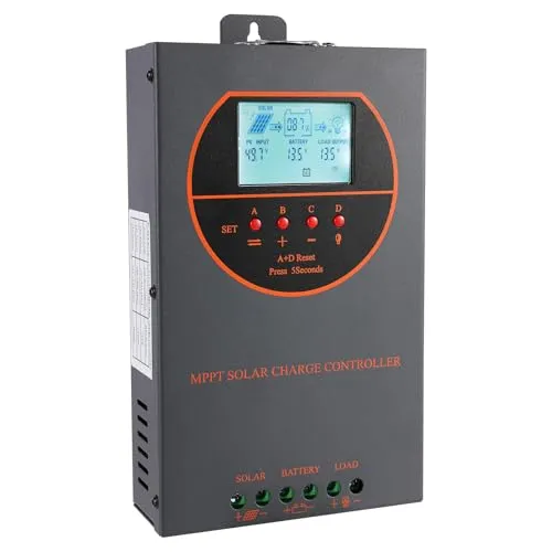 OOYCYOO MPPT 60A Solarladeregler 48V 36V 24V 12V Auto Max 160V DC Eingangssolarregler mit LCD Display , Funktioniert für Sealed, Gel, Flooded und Lithium.