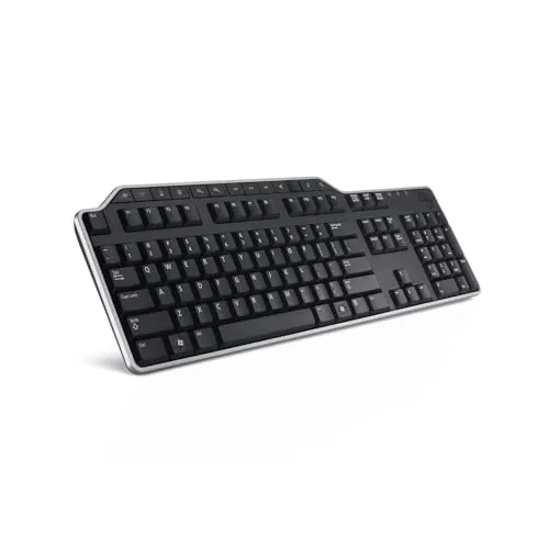 Dell KB522 Tastatur Wired Qwerty GR - Multimedia USB Tastatur mit mittelhohen Tasten und komfortablem Palm Rest, ideal für Büroarbeit und den täglichen Gebrauch.