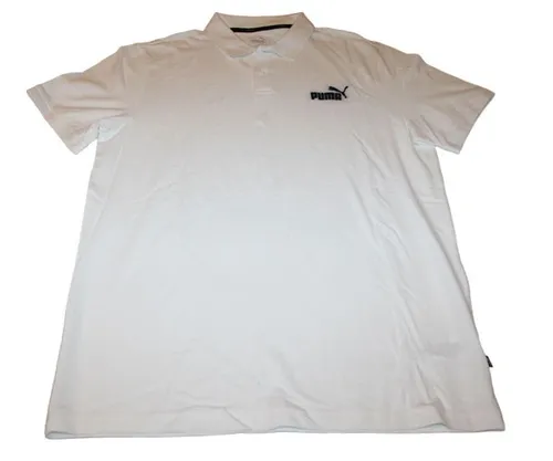 PUMA Herren Essential Pique Polo_851759 Poloshirt in Weiß, Größe L - Sport-Poloshirts aus hochwertigem Piquématerial mit normaler Passform und stylischem PUMA Logo, ideal für sportliche Aktivitäten und Freizeit.