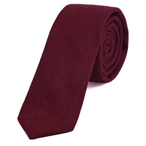 DonDon Herren Krawatte 6 cm Baumwolle bordeauxrot in rot von DonDon