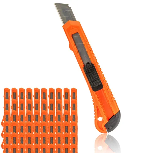 30× Cuttermesser 18 mm | Profi Teppichmesser mit Abbrechklingen