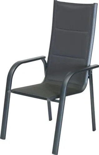 Primaster Stapelstuhl Fano Alu anthrazit - Stapelbarer Gartentstuhl aus witterungsbeständigem Aluminium, ideal für den Innen- und Außenbereich, perfekt für entspannte Stunden im Garten oder beim Camping.