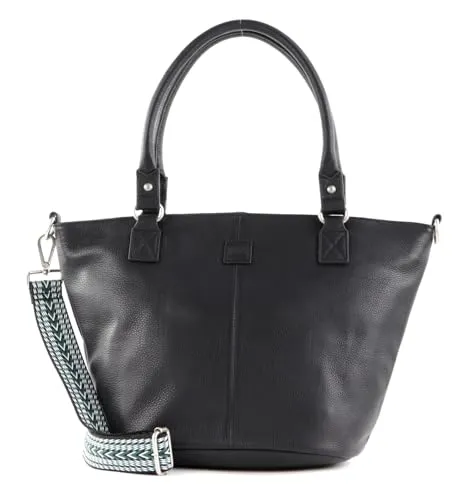 FREDsBRUDER Triangle Shopper Tasche Leder 42 cm, Schwarz, (Einheitsgröße)