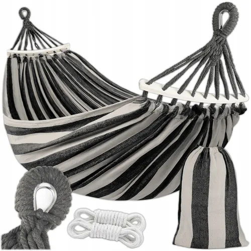 KRUMAD Hängematte Indoor Outdoor 2 Personen Wetterfest 200 kg Schwarz Weiß