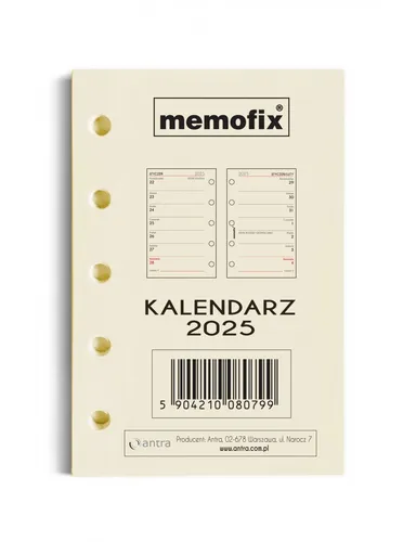 Wkład Kalendarzowy A7 MEM/M/TNS 2025 ANTRA 5904210086913