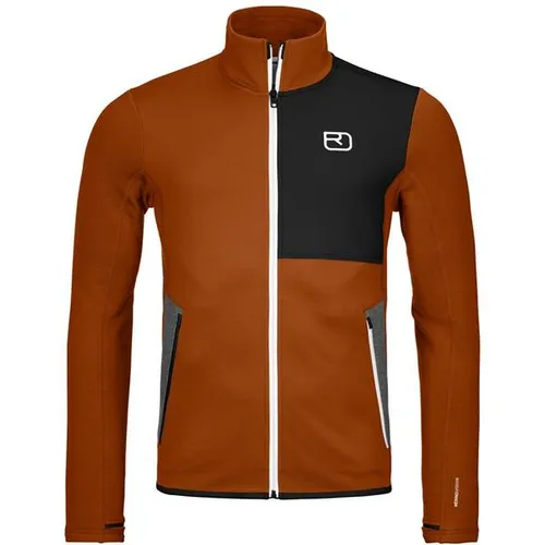 ORTOVOX FLEECE Jacke 2025 bristle brown - XXL - Funktionsjacke aus recyceltem Polyester und Merino, ideal für kalte Wintertage am Berg mit hohem Klimakomfort und Bewegungsfreiheit.