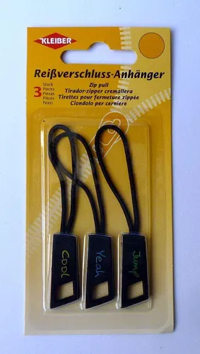 Kleiber Reißverschlussanhänger, 3 Stück (Jump / Yeah / Cool ) 801-84