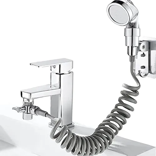 Handbrause-Set für Waschbecken mit Universalanschluss, Bidet und Küchenspüle, Duschkopf für Obst und Gemüse, Waschen von Haaren und Haustieren