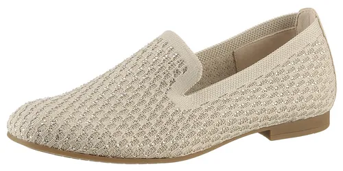 GABOR Slipper Damen Gr. 41, Beige - Halbschuhe aus Ziegenveloursleder mit Blockabsatz und funkelnden Strass-Steinen für einen femininen Look und hohen Tragekomfort.