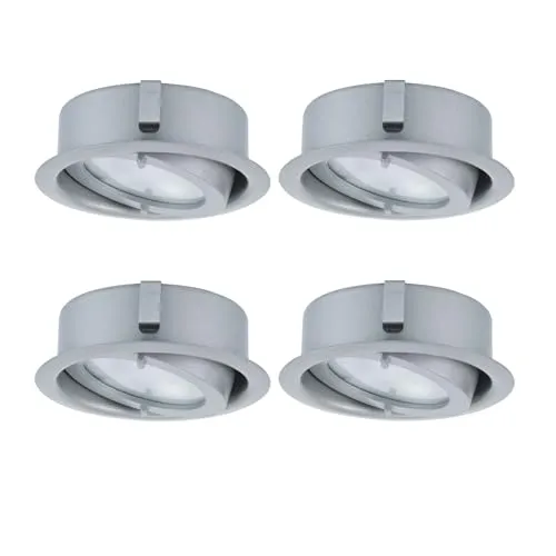 Paulmann Möbel Einbauleuchten Dress schwekbar 12V G4 Einbau 60mm Chrom matt 20W inkl. 4 x