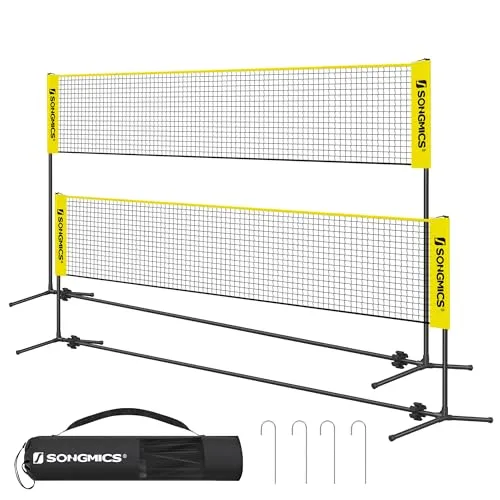 SONGMICS 5 m Badminton-Netz mit höhenverstellbaren Stangen von SONGMICS