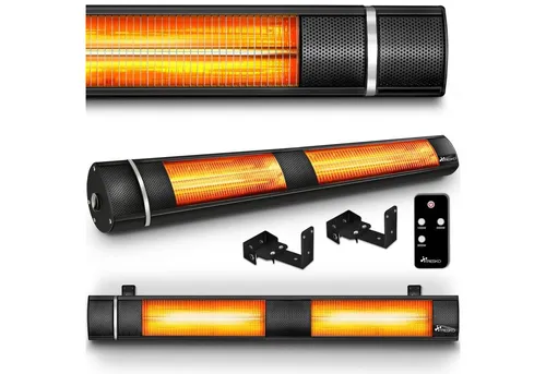 TRESKO Heizstrahler Infrarot 3000W mit Fernbedienung - Heizstrahler für Innen & Außen mit 3 Heizstufen, ideal für gemütliche Abende auf der Terrasse, einfach per Fernbedienung steuerbar.
