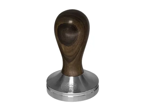 Scarlet Espresso Tamper Classic mit Edelholzgriff - Küchenmaschinen-Aufsätze für perfekte Espressozubereitung, ergonomischer Griff aus Edelholz und spülmaschinengeeignet für müheloses Reinigen.