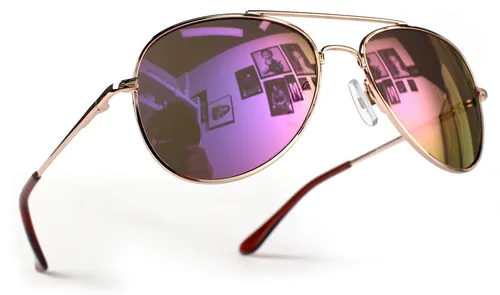 Kinder Pilotenbrille Gold Lila