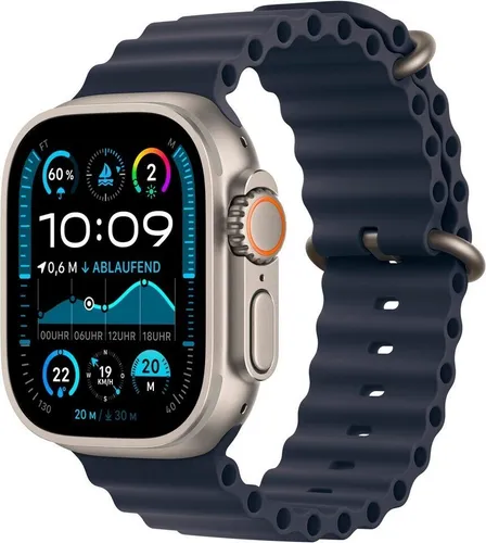 Apple Watch Ultra 2 LTE 49mm - Titan-Gehäuse, 36h Akkulaufzeit und robustes Ocean Armband für Sport und Abenteuer