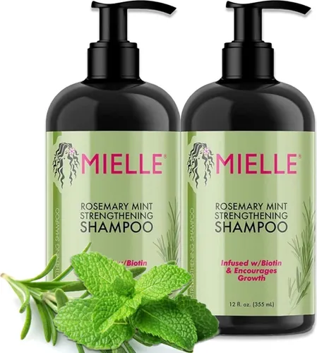 Mielle Organics Haarshampoo Rosmarin Mint für Haarwachstum - Shampoo für Haarwachstum mit Rosmarin und Minze, revitalisiert und stärkt das Haar, bekämpft Schuppen und Haarausfall, ideal für alle Haartypen.