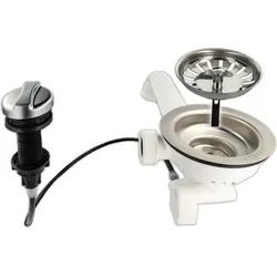 tecuro 3 1/2 Zoll Spülen-Siebkorbventil mit Seil-Drehbetätigung