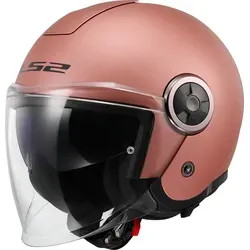 LS2 OF620 Classy Solid Jethelm, pink, Größe XS für Männer - Motorradhelm mit verstärktem Kinnriemen und kratzfestem Visier, ideal für Sicherheit und Stil auf der Straße.