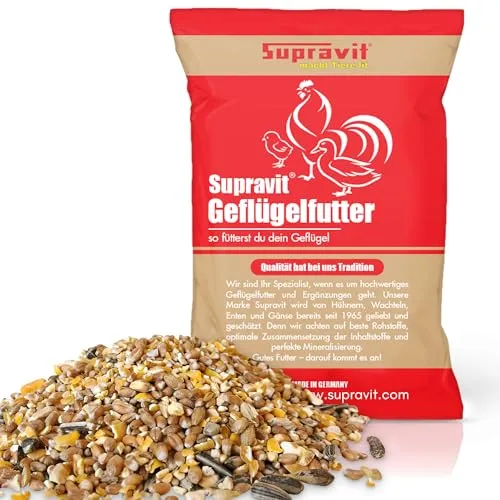 Supravit Geflügelkörnerfutter 25kg – 100 % naturnah & artgerecht, hochwertiges Alleinfutter für Hühner, Enten, Wachteln & anderes Geflügel, ohne Gentechnik, ideal als Winter- oder Zusatzfutter