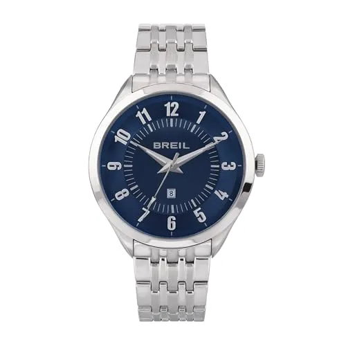 Breil Uhr Herren Arbiter Ziffernblatt BLAU Bewegung NUR Zeit Quartz e Bracelet Stahl Silber TW1866