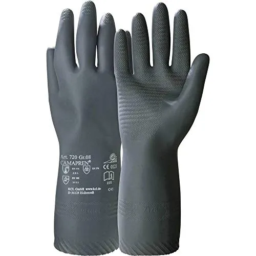 KCL 720-8 Camapren® Chloropren Chemiekalienhandschuh Groeße (Handschuhe): 8, M EN 388, EN 374 1 P, Schwarz