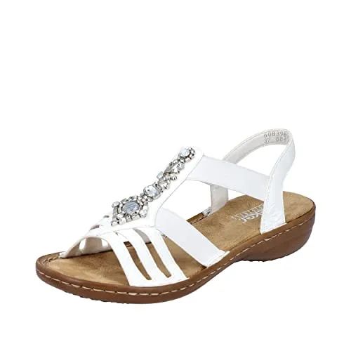 Rieker 60839 Weiss Gr. 36 - Bequeme Wanderschuhe - Wanderschuhe mit flachem Absatz und weichem Fußbett, ideal für lange Spaziergänge und Outdoor-Aktivitäten.